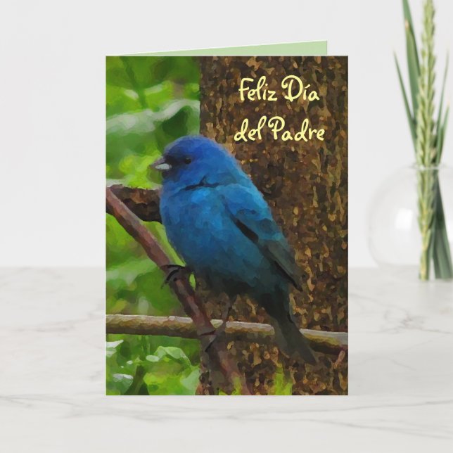 Indigo Bunting Día del Padre Karte (Vorderseite)
