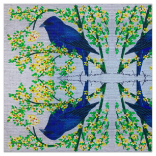 Indigo Bunting Fabric Stoff