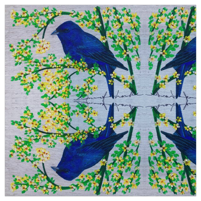 Indigo Bunting Fabric Stoff (Muster)