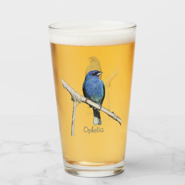 Indigo Bunting Glas (Rückseite (gefüllt))