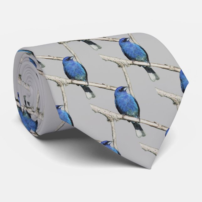 Indigo Bunting Neck Tie Krawatte (Gerollt)