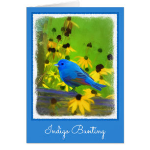 Indigo Bunting Painting - Original Bird Art