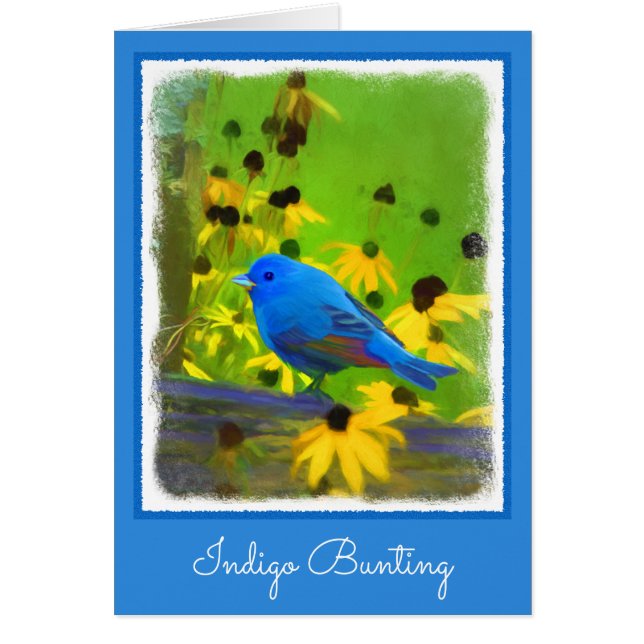 Indigo Bunting Painting - Original Bird Art (Vorne)