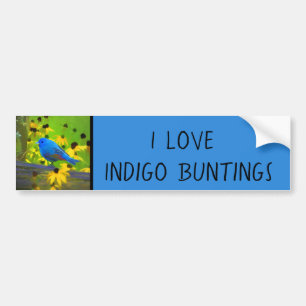 Indigo Bunting Painting - Original Bird Art Autoaufkleber