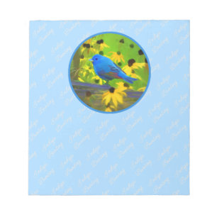 Indigo Bunting Painting - Original Bird Art Notizblock