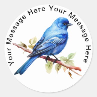 Indigo Bunting Runder Aufkleber