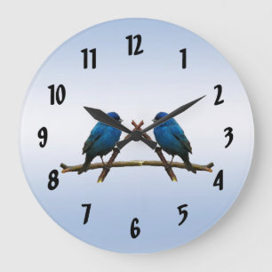 Indigo Buntings Große Wanduhr