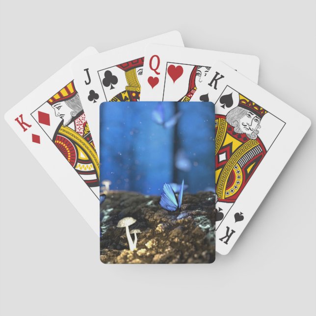 Indigo Butterfly und Mushroom Forest Bicycle Playi Spielkarten (Rückseite)