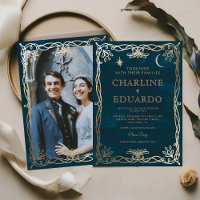 Indigo Celestial Medieval Gold Ivy Wedding