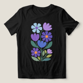 Indigo Charm Damen Abstract Floral T-Shirt Tri-Blend Shirt