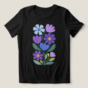 Indigo Charm Damen Abstract Floral T-Shirt Tri-Blend Shirt