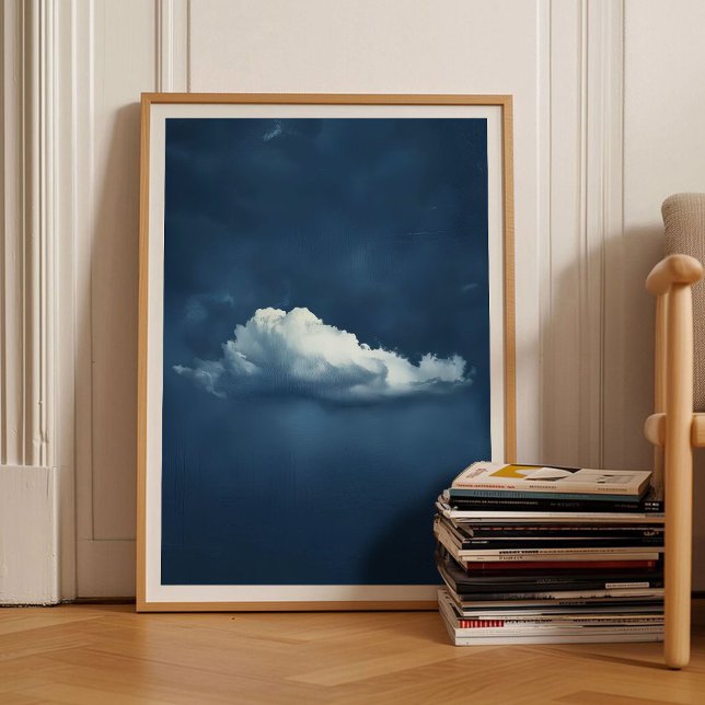 Indigo Cloud Print Moody Cloud Painting Indigo Wal Poster (Von Creator hochgeladen)