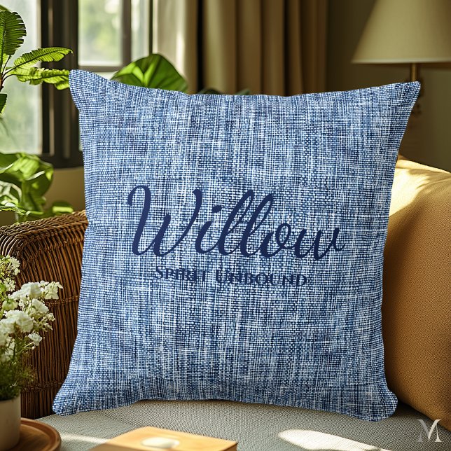 Indigo Denim Texture | Benutzerdefinierte rustikal Kissen (Von Creator hochgeladen)