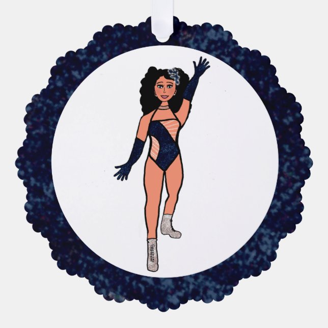 Indigo & Diamonds Dancer Ornament Card B (Vorderseite)