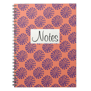 Indigo dunkelblau gestreiftes Kreismuster auf Lach Notizblock