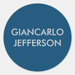 Indigo Dye Blue Minimalistisch Beruflich Ihren Nam Runder Aufkleber