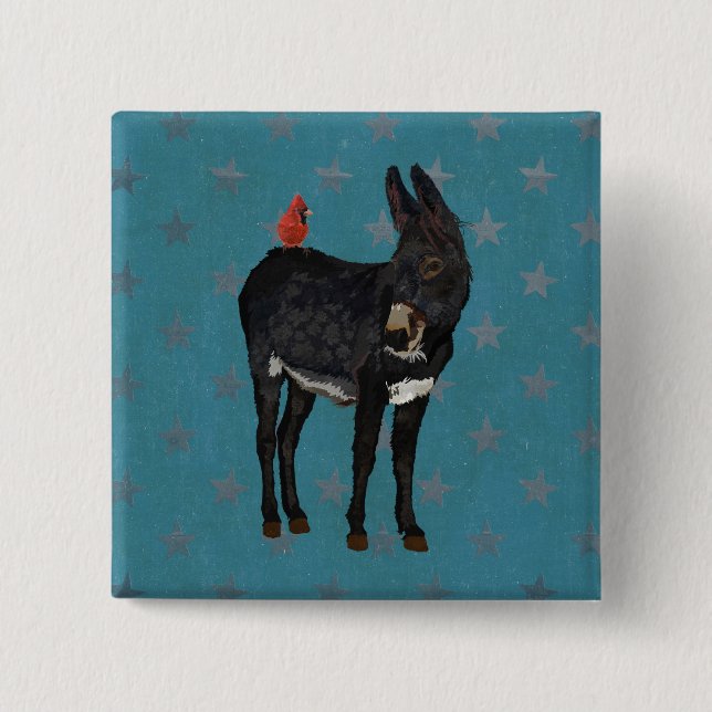 INDIGO-ESEL & CARDINAL-Knopf Button (Vorderseite)