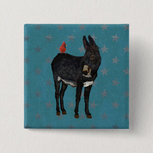 INDIGO-ESEL & CARDINAL-Knopf Button