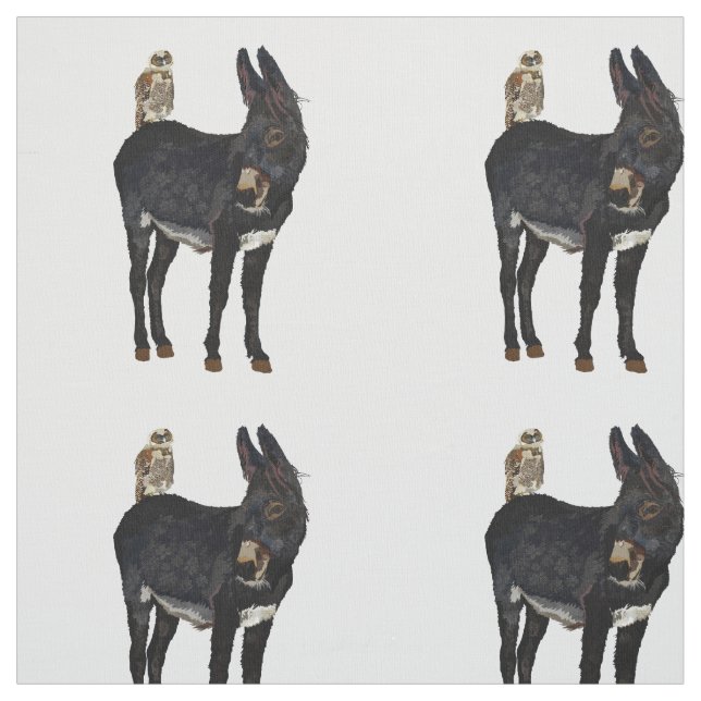 INDIGO-ESEL u. EULE Gewebe Stoff (Muster)