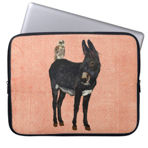 INDIGO-ESEL u. KUPFER-EULE Computer-Hülse Laptopschutzhülle