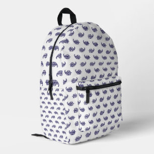 Indigo-Farn Botanik-Minimalist-Rucksack Bedruckter Rucksack