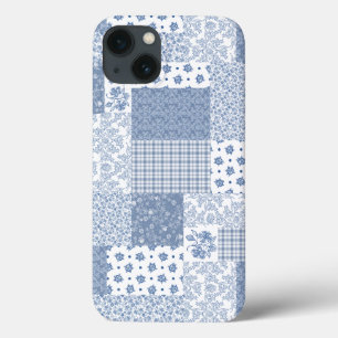 Indigo Faux Patchwork Samsung Galaxy Note 4 Hülle