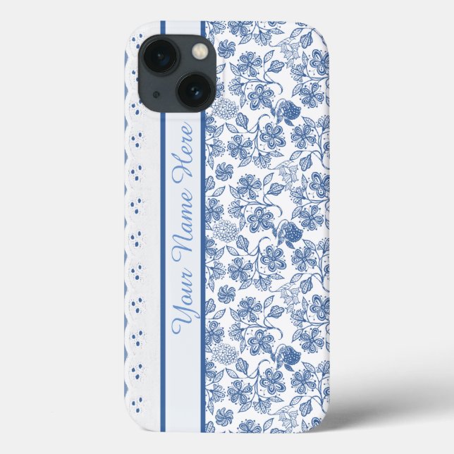 Indigo Floral Imitate Lace Samsung Galaxy Hinweis  Case-Mate iPhone Hülle (Rückseite)