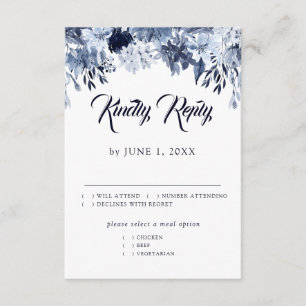 Indigo Garden RSVP Card mit Wahlmöglichkeiten Karte
