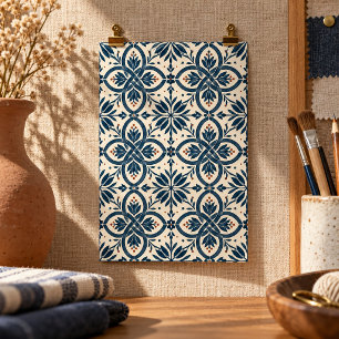 Indigo-Garten-Knoten-Kunstprint Poster
