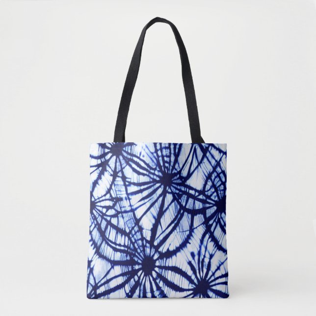 Indigo Gefärbte Krawatte Tote Bag (Vorderseite)