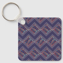 Indigo gestickte Diamanten