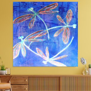 Indigo Haze Libellen flattern Leinwanddruck