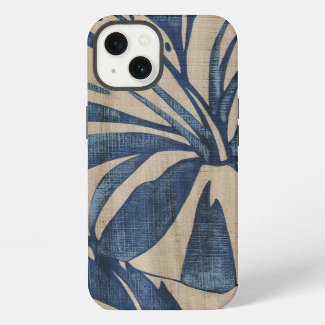 Indigo Hibiskus iPhone Hülle (Rückseite)