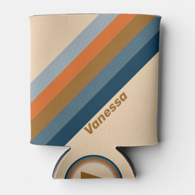 Indigo Horizon Stripes with Name Dosenkühler (Vorderseite)