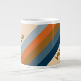 Indigo Horizon Stripes with Name Jumbo-Tasse
