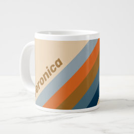 Indigo Horizont Streifen mit Namen Jumbo-Tasse