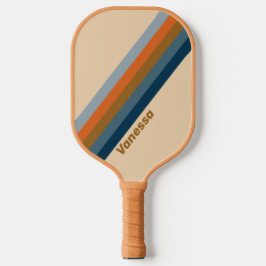 Indigo Horizont Streifen mit Namen Pickleball Schläger