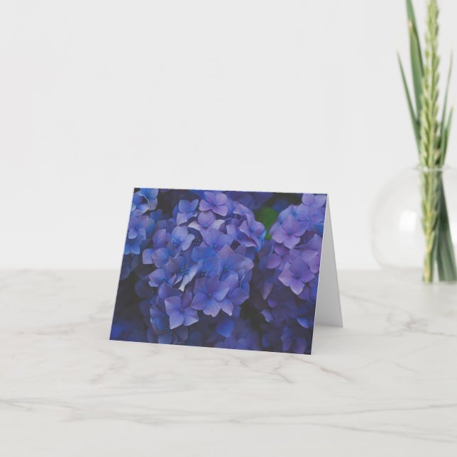 Indigo Hydrangea Dusk Note Card Dankeskarte (Vorderseite)