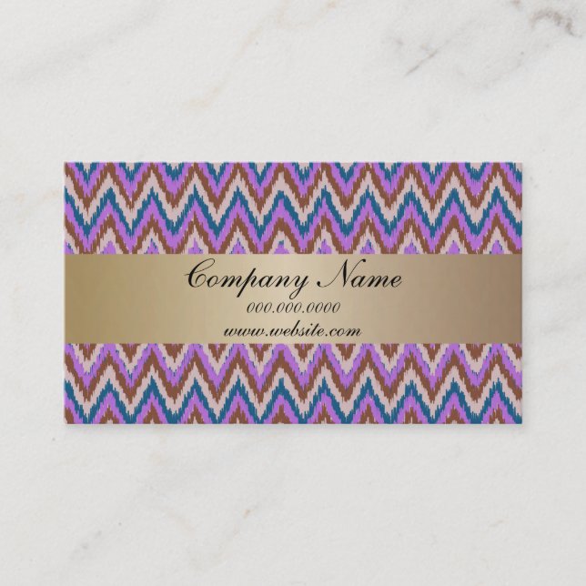 Indigo Ikat ZigZag Pocket 2019 Kalender Visitenkarte (Vorderseite)