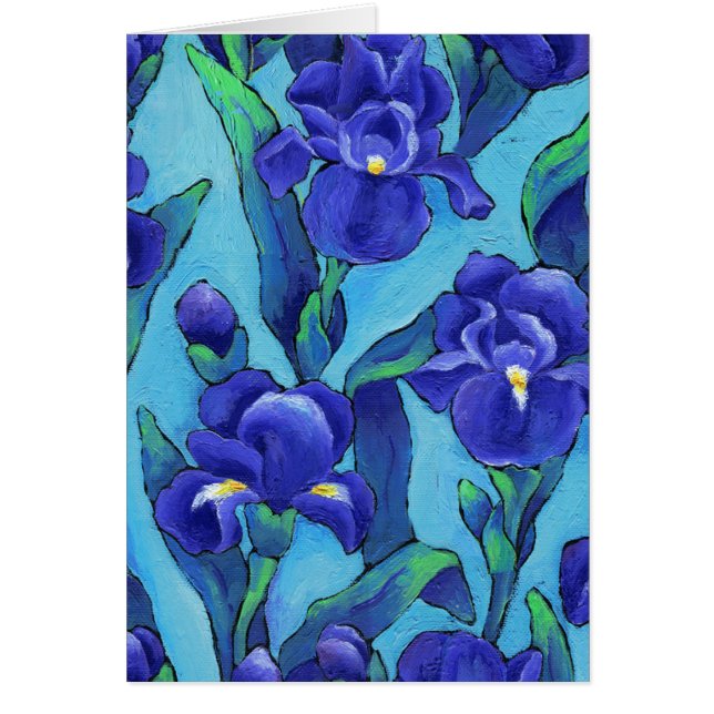 Indigo Irises Ölgemälde (Vorne)