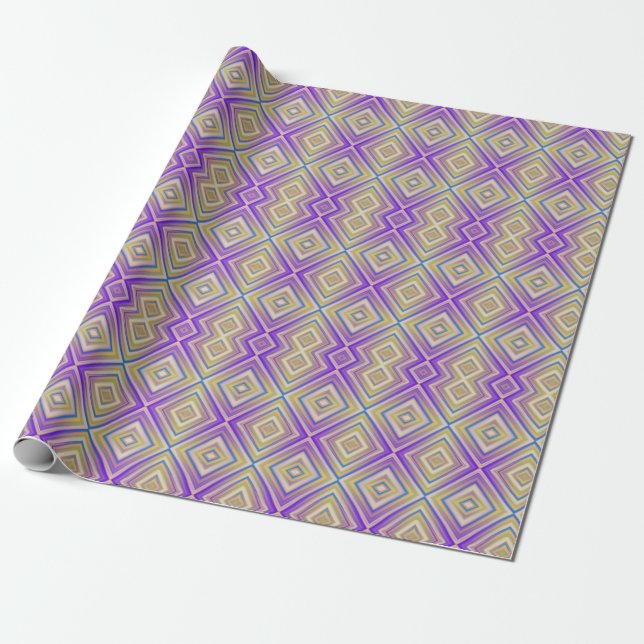 Indigo Lila alternatives Diamantmuster Geschenkpapier (Ungerollt)
