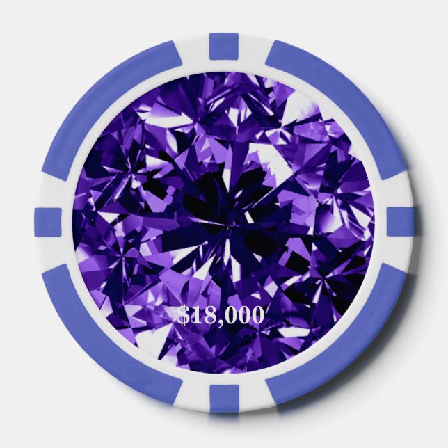 Indigo Lila Diamond Gem Stone Poker Chip Strip (Vorderseite)