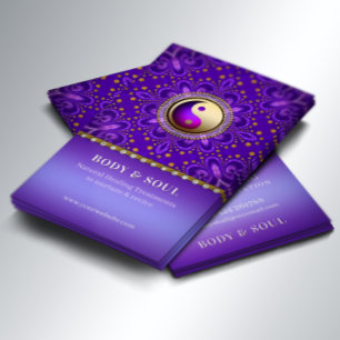 Indigo Lila Gold Engel Energie Heilung Holistisch Visitenkarte