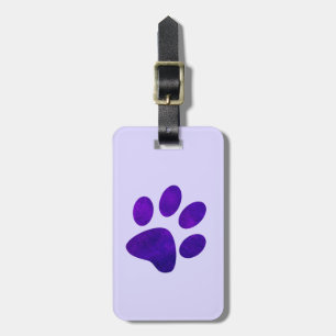 Indigo Lila Grunge Paw Print Gepäckanhänger
