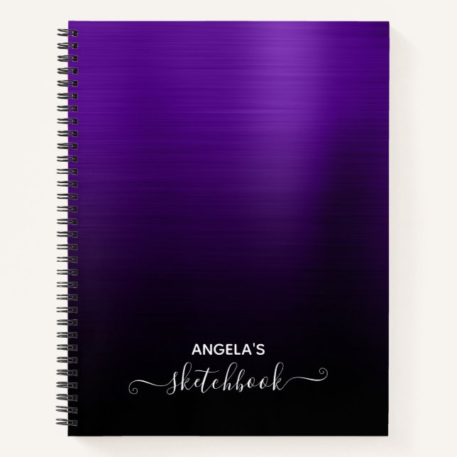 Indigo Lila und Black Ombre Sketch Notizbuch (Vorderseite)