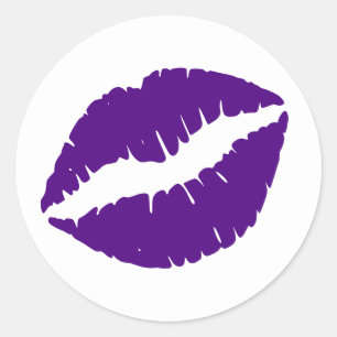 Indigo-Lippenstiftabdruck Runder Aufkleber
