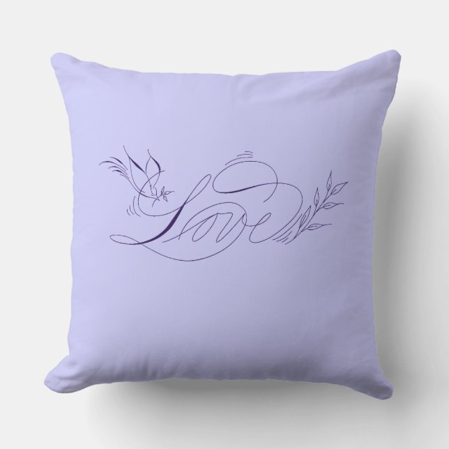Indigo Lovebird Pillow Kissen (Vorderseite)
