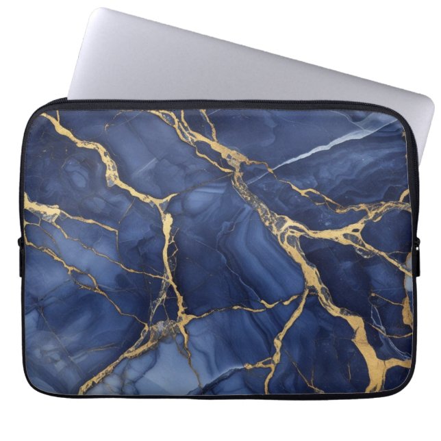 Indigo Marble Laptopschutzhülle (Vorderseite)