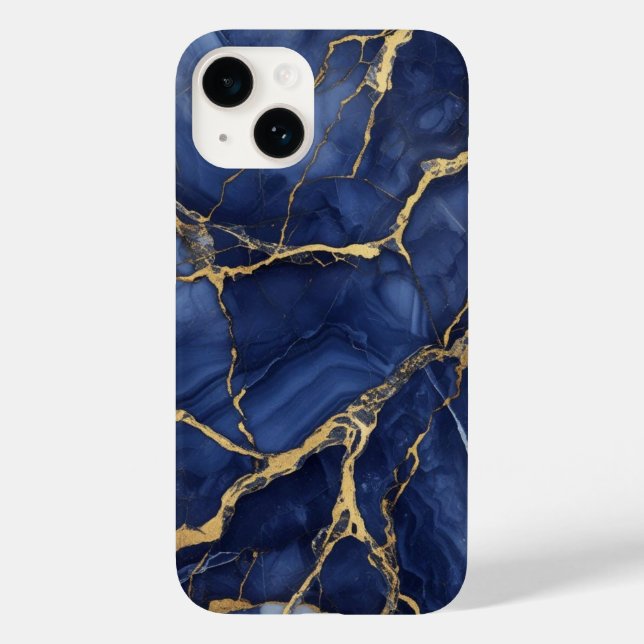 Indigo Marmor Case-Mate iPhone Hülle (Rückseite)