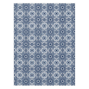 Indigo-marokkanisches geometrisches Stern-Mosaikmu Tischdecke